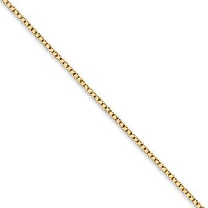 1.25mm, 14k Yellow Gold, Solid Box Chain Necklace, 18 Inch